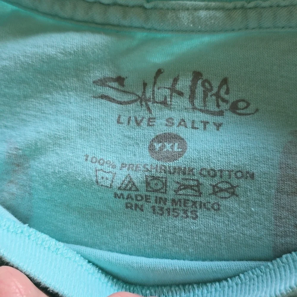 Salt‎ Life Teal T-shirt Size Youth XL